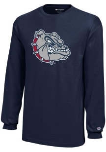 Champion Gonzaga Bulldogs Youth Navy Blue Core Long Sleeve T-Shirt