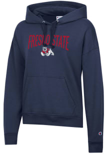 Champion Fresno State Bulldogs Womens Navy Blue Powerblend Hooded Sweatshirt
