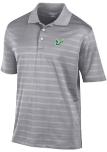 Champion South Florida Bulls Mens Grey Textured Solid Short Sleeve Polo