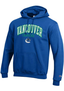 Champion Vancouver Canucks Mens Blue Powerblend Long Sleeve Hoodie