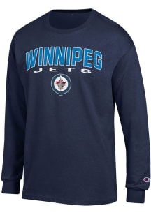 Champion Winnipeg Jets Navy Blue Jersey Long Sleeve T Shirt