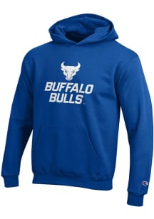Champion Buffalo Bulls Youth Blue Powerblend Long Sleeve Hoodie