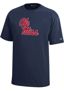 Champion Ole Miss Rebels Youth Navy Blue Core Short Sleeve T-Shirt