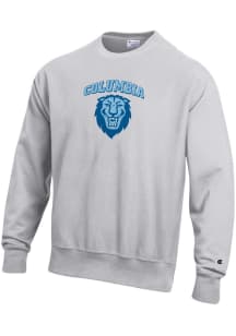 Champion Columbia University Lions Mens Silver Reverse Weave Long Sleeve Crew Sweatshirt