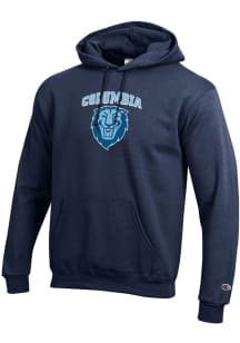 Champion Columbia University Lions Mens Navy Blue Powerblend Long Sleeve Hoodie