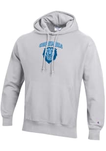Champion Columbia University Lions Mens Silver Reverse Weave Long Sleeve Hoodie