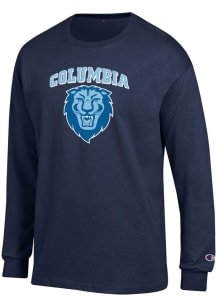 Champion Columbia University Lions Navy Blue Jersey Long Sleeve T Shirt