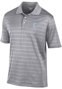 Champion Columbia University Lions Mens Grey Textured Solid Short Sleeve Polo