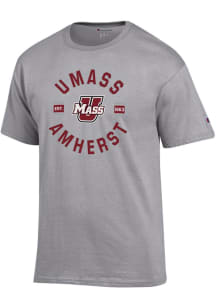 Champion Massachusetts Minutemen Grey Jersey Short Sleeve T Shirt