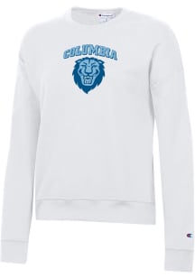 Champion Columbia University Lions Womens White Powerblend Crew Sweatshirt
