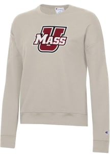 Champion Massachusetts Minutemen Womens Tan Powerblend Crew Sweatshirt
