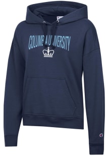 Champion Columbia University Lions Womens Navy Blue Powerblend Hooded Sweatshirt