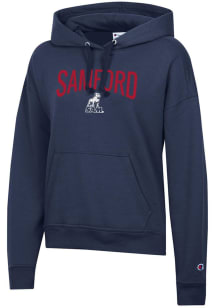 Champion Samford University Bulldogs Womens Navy Blue Powerblend Hooded Sweatshirt