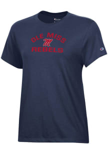 Champion Ole Miss Rebels Womens Navy Blue Core Short Sleeve T-Shirt