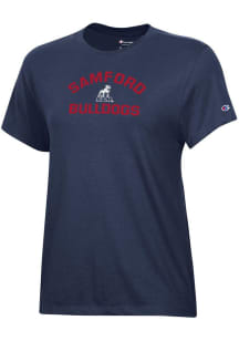 Champion Samford University Bulldogs Womens Navy Blue Core Short Sleeve T-Shirt