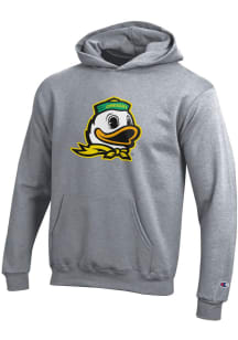 Champion Oregon Ducks Youth Grey Powerblend Long Sleeve Hoodie