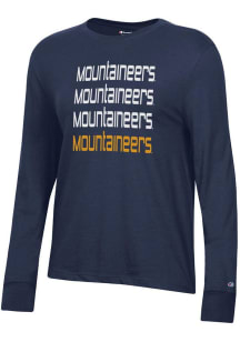 Champion West Virginia Mountaineers Womens Navy Blue Core LS Tee