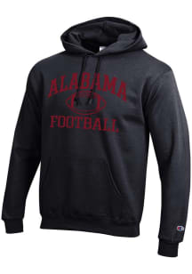 Champion Alabama Crimson Tide Mens Black Football Football Powerblend Long Sleeve Hoodie