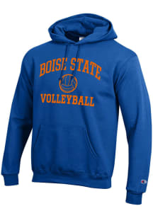 Champion Boise State Broncos Mens Blue Volleyball Powerblend Long Sleeve Hoodie