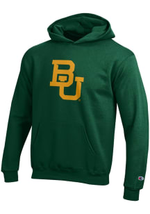 Champion Baylor Bears Youth Green Powerblend Long Sleeve Hoodie