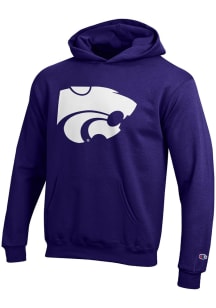 Champion K-State Wildcats Youth Purple Powerblend Long Sleeve Hoodie