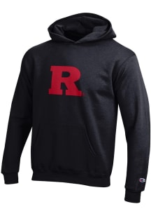 Champion Rutgers Scarlet Knights Youth Black Powerblend Long Sleeve Hoodie