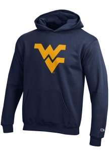 Champion West Virginia Mountaineers Youth Navy Blue Powerblend Long Sleeve Hoodie
