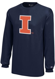 Champion Illinois Fighting Illini Youth Navy Blue Core Long Sleeve T-Shirt