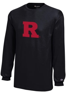 Champion Rutgers Scarlet Knights Youth Black Core Long Sleeve T-Shirt