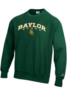 Champion Baylor Bears Mens Green Reverse Weave Long Sleeve Crew Sweatshirt