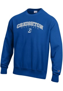 Champion Creighton Bluejays Mens Blue Reverse Weave Long Sleeve Crew Sweatshirt