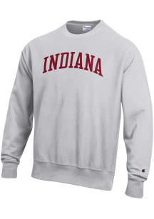 Champion Indiana Hoosiers Mens Silver Reverse Weave Long Sleeve Crew Sweatshirt