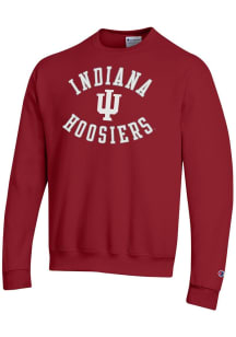 Champion Indiana Hoosiers Mens Cardinal Powerblend Long Sleeve Crew Sweatshirt