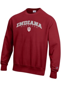 Champion Indiana Hoosiers Mens Cardinal Reverse Weave Long Sleeve Crew Sweatshirt