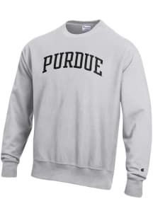 Champion Purdue Boilermakers Mens Silver Reverse Weave Long Sleeve Crew Sweatshirt