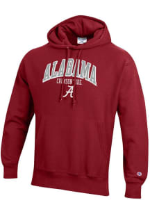 Champion Alabama Crimson Tide Mens Cardinal Reverse Weave Long Sleeve Hoodie