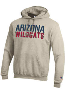 Champion Arizona Wildcats Mens Oatmeal Powerblend Long Sleeve Hoodie