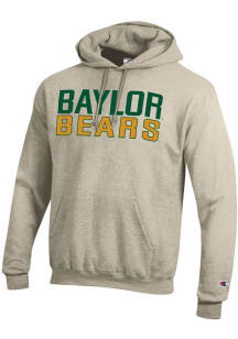Champion Baylor Bears Mens Oatmeal Powerblend Long Sleeve Hoodie