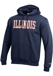 Champion Illinois Fighting Illini Mens Navy Blue Powerblend Long Sleeve Hoodie