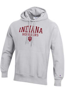 Champion Indiana Hoosiers Mens Silver Reverse Weave Long Sleeve Hoodie