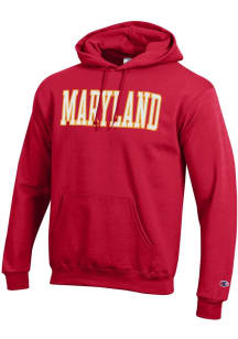 Champion Maryland Terrapins Mens Red Powerblend Long Sleeve Hoodie