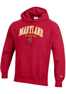 Champion Maryland Terrapins Mens Red Reverse Weave Long Sleeve Hoodie
