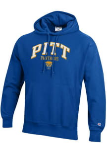 Champion Pitt Panthers Mens Blue Reverse Weave Long Sleeve Hoodie