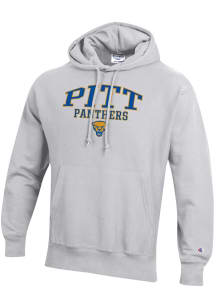 Champion Pitt Panthers Mens Silver Reverse Weave Long Sleeve Hoodie