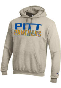 Champion Pitt Panthers Mens Oatmeal Powerblend Long Sleeve Hoodie