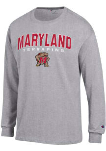 Champion Maryland Terrapins Grey Jersey Long Sleeve T Shirt