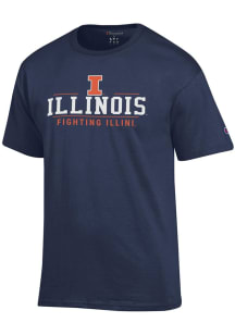 Champion Illinois Fighting Illini Navy Blue Jersey Short Sleeve T Shirt
