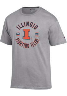 Champion Illinois Fighting Illini Grey Jersey Short Sleeve T Shirt