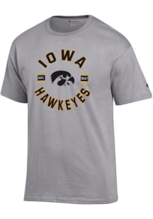 Champion Iowa Hawkeyes Grey Jersey Short Sleeve T Shirt