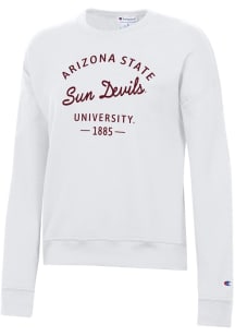 Champion Arizona State Sun Devils Womens White Powerblend Crew Sweatshirt